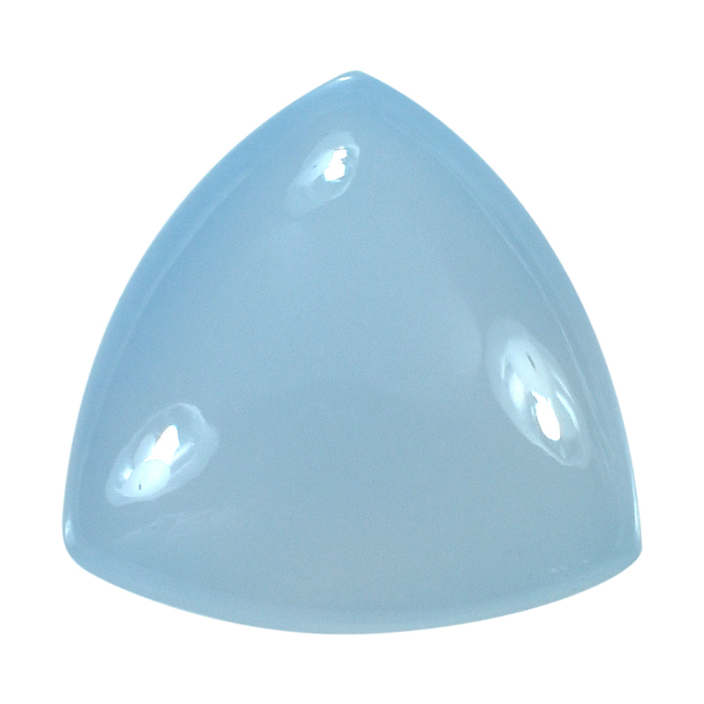 NATURAL CHALCEDONY BUFFTOP CHECKER BACK TRILLION 10MM 3.35Cts.