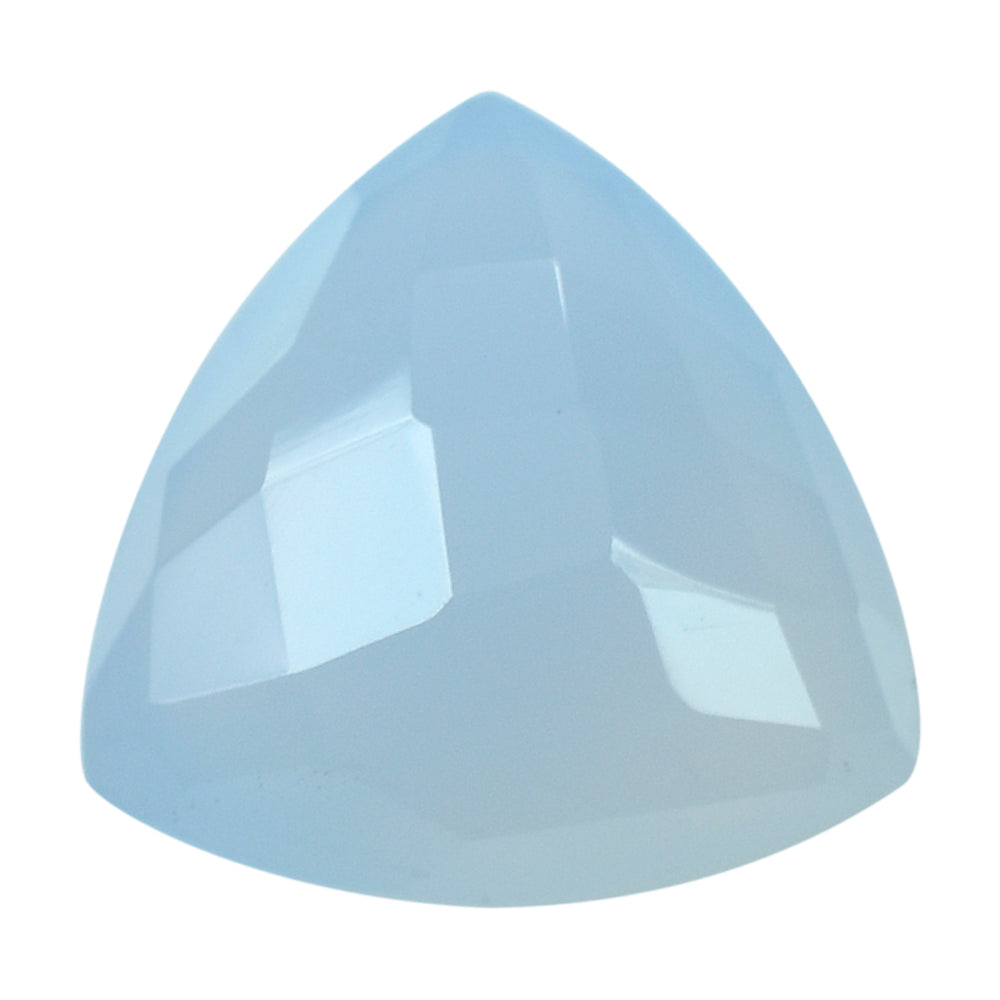 NATURAL CHALCEDONY BUFFTOP CHECKER BACK TRILLION 10MM 3.35Cts.