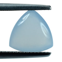 NATURAL CHALCEDONY BUFFTOP CHECKER BACK TRILLION 10MM 3.35Cts.