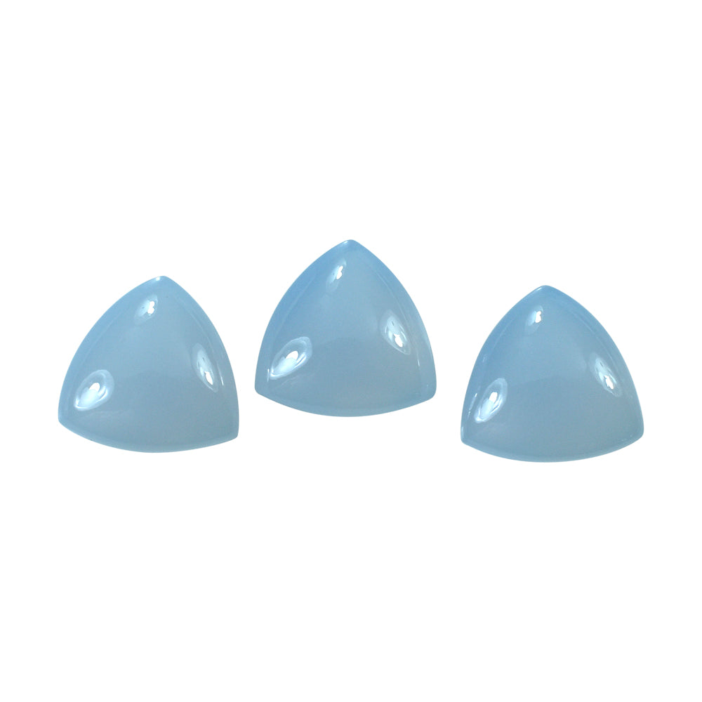 NATURAL CHALCEDONY BUFFTOP CHECKER BACK TRILLION 10MM 3.35Cts.