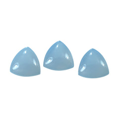 NATURAL CHALCEDONY BUFFTOP CHECKER BACK TRILLION 10MM 3.35Cts.