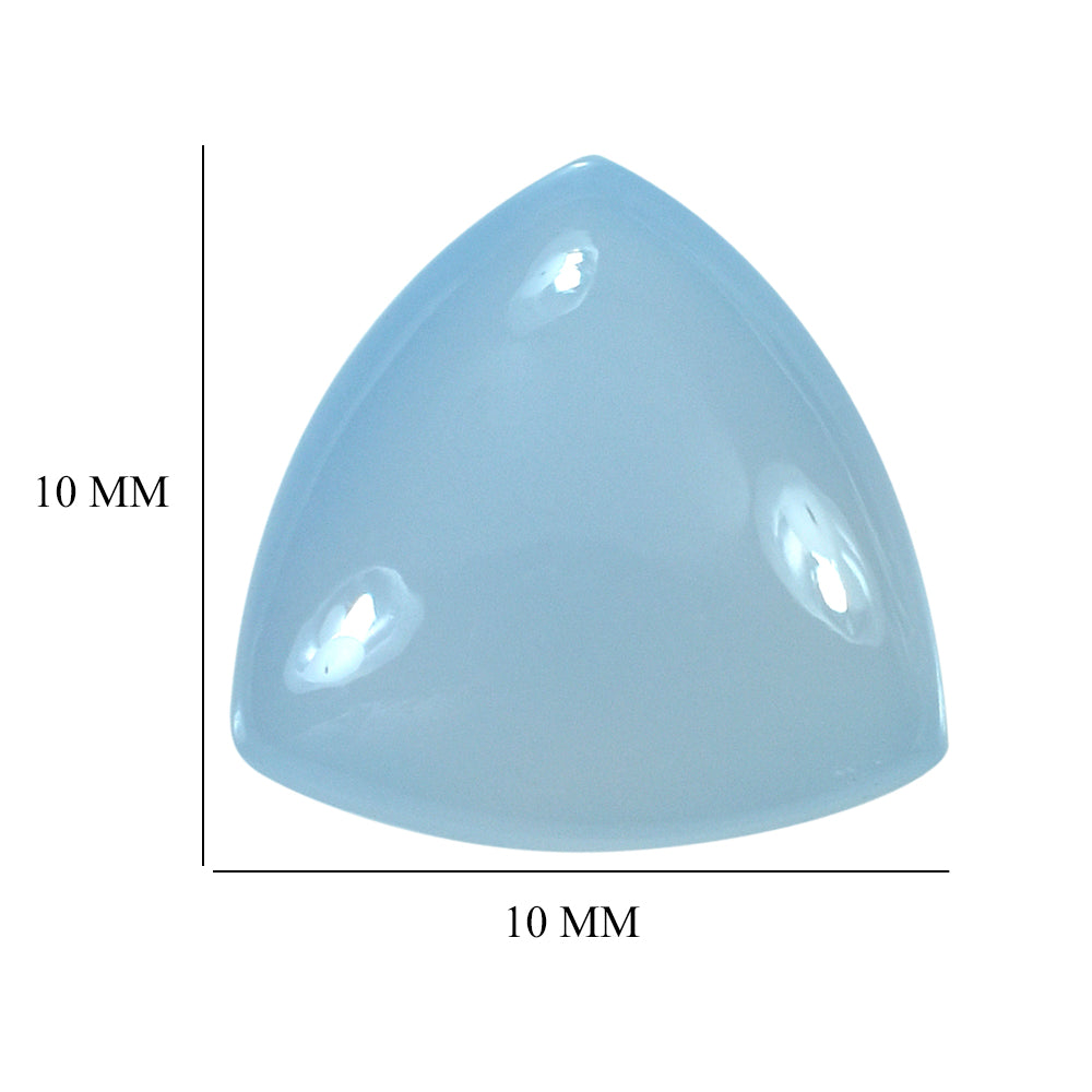 NATURAL CHALCEDONY BUFFTOP CHECKER BACK TRILLION 10MM 3.35Cts.