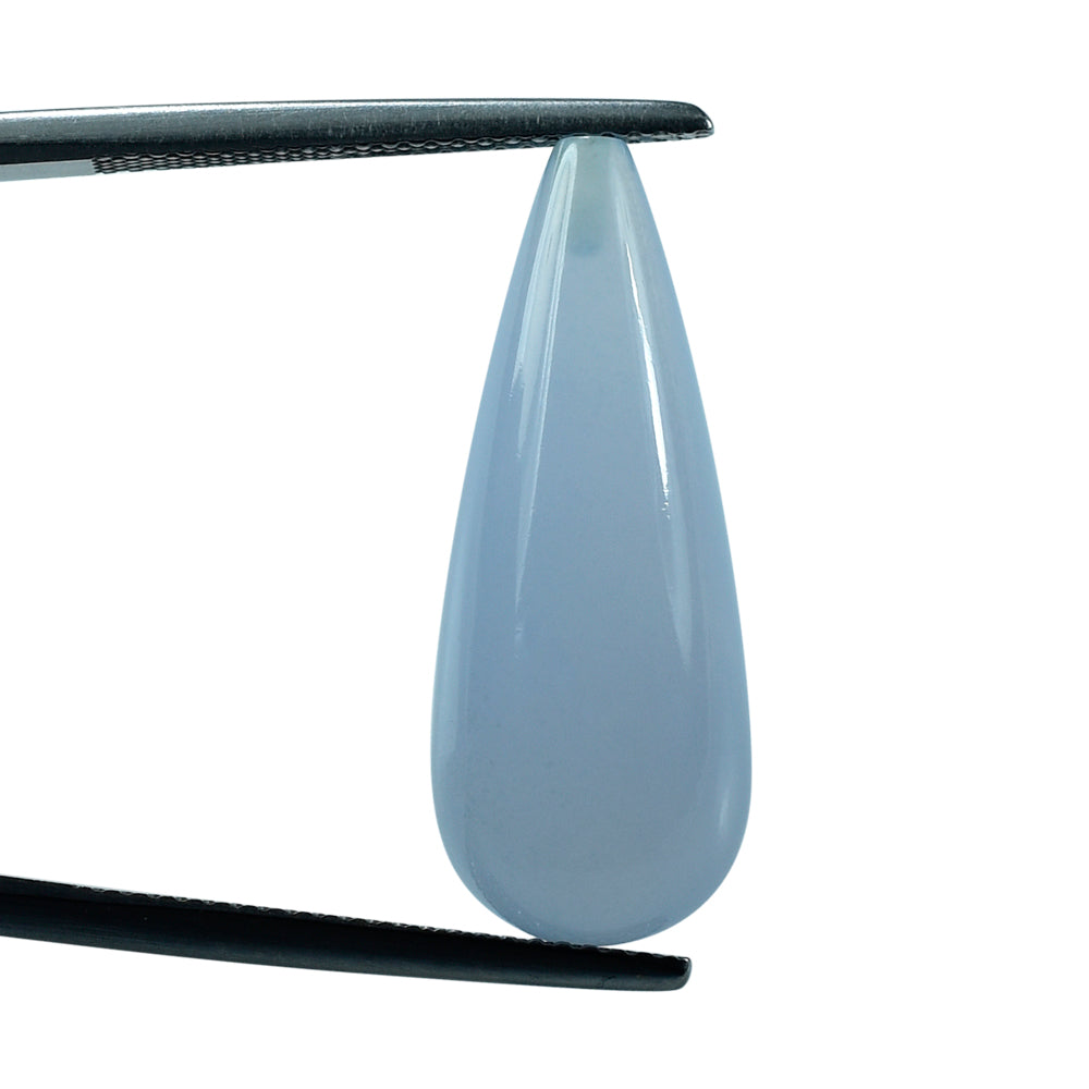 NATURAL CHALCEDONY PLAIN DROP (HALF DRILL) 25X10MM 15.52Cts.