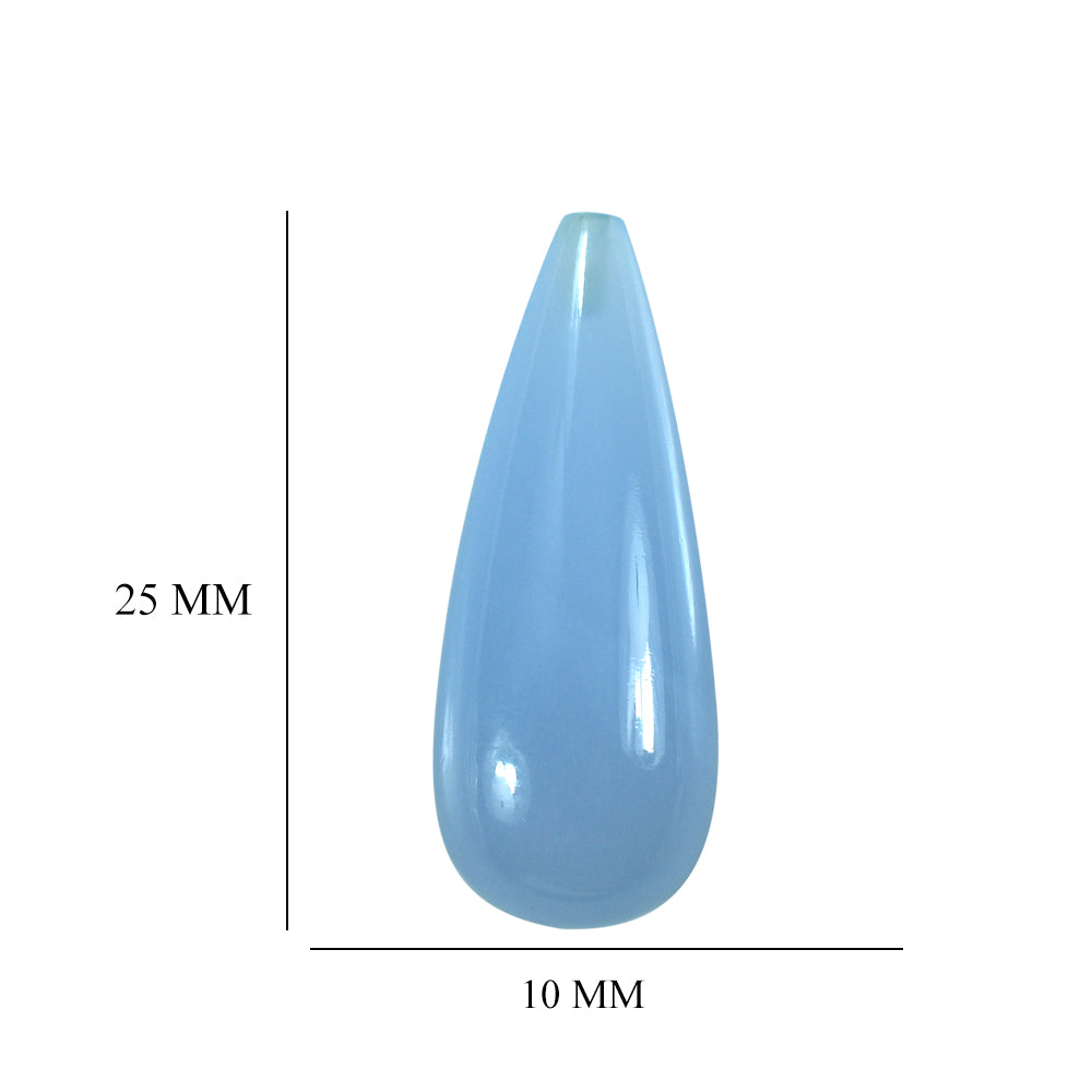 NATURAL CHALCEDONY PLAIN DROP (HALF DRILL) 25X10MM 15.52Cts.