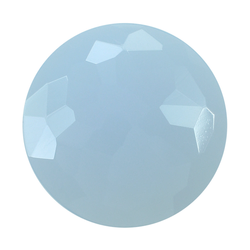 NATURAL CHALCEDONY IRREGULAR CUT FLAT ROUND CAB 20MM 10.6Cts.