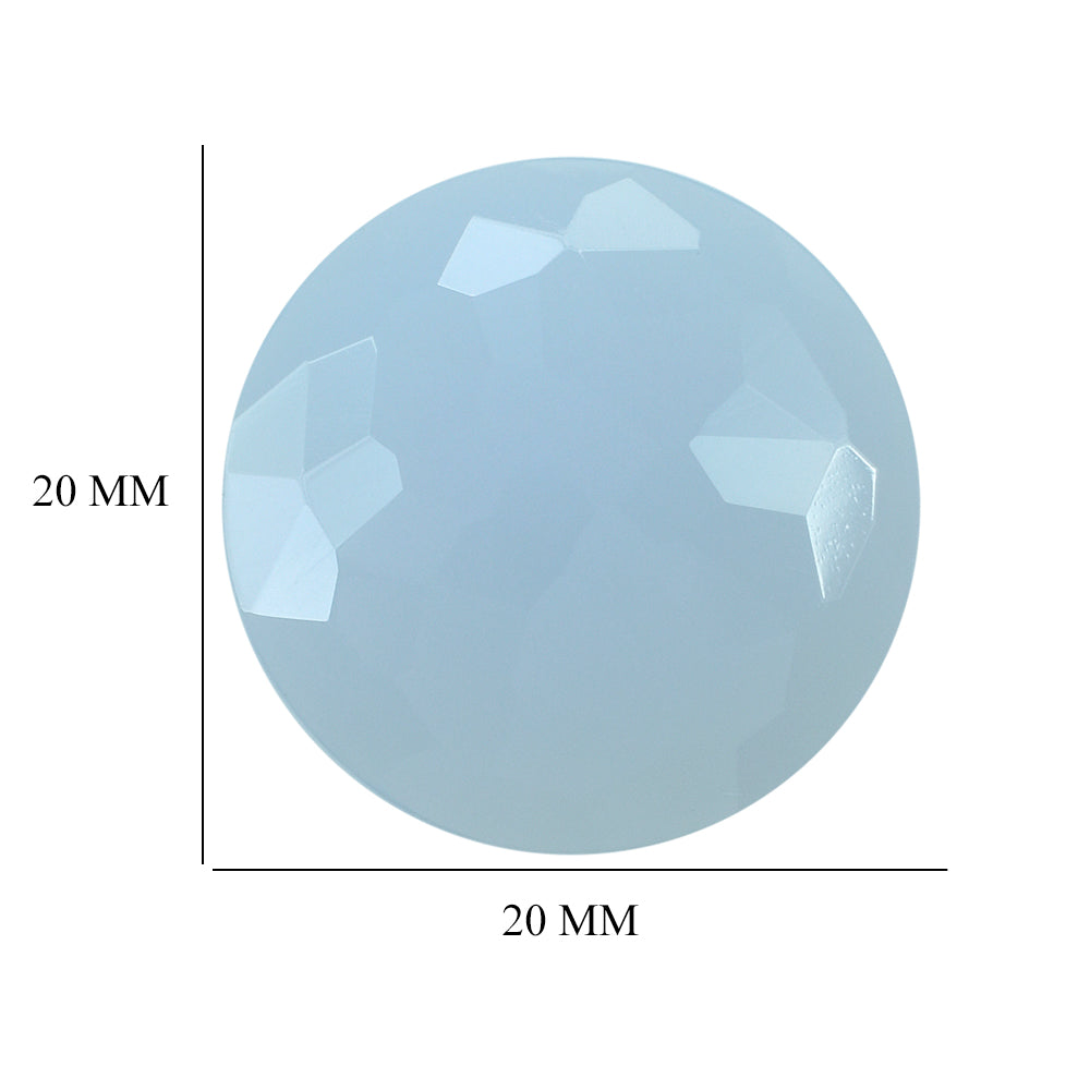 NATURAL CHALCEDONY IRREGULAR CUT FLAT ROUND CAB 20MM 10.6Cts.