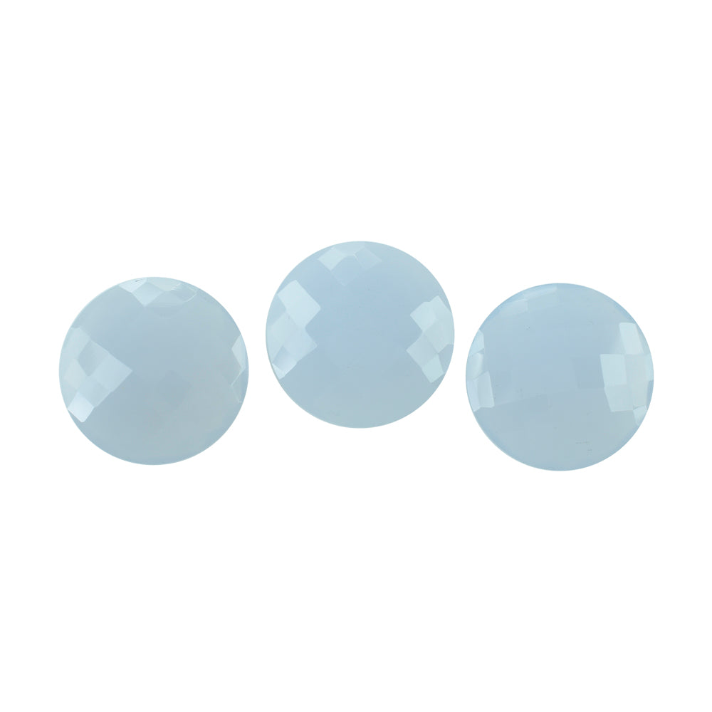 NATURAL CHALCEDONY BRIOLETTE ROUND 20MM 13.42Cts.