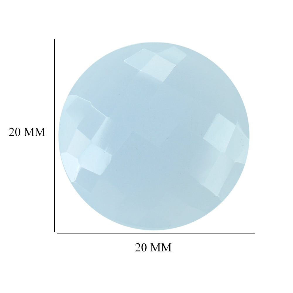 NATURAL CHALCEDONY BRIOLETTE ROUND 20MM 13.42Cts.