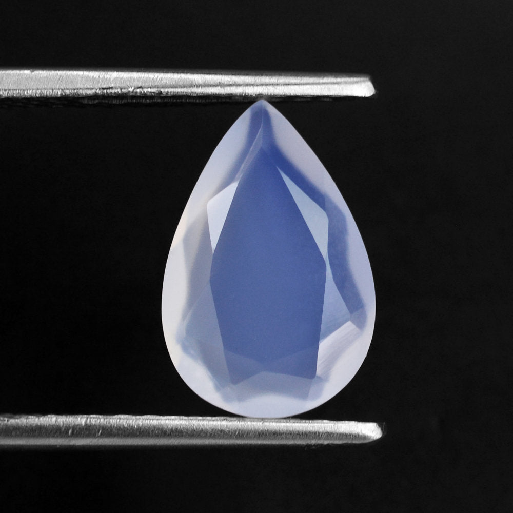 NATURAL CHALCEDONY BOTH SIDE TABLE CUT PEAR 12X8MM 2.10 Cts.