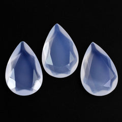 NATURAL CHALCEDONY BOTH SIDE TABLE CUT PEAR 12X8MM 2.10 Cts.