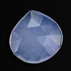 NATURAL CHALCEDONY ROSE CUT BRIOLETTE IRREGULAR PEAR 13MM 3.55 Cts.