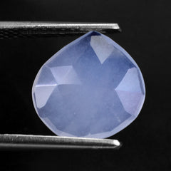 NATURAL CHALCEDONY ROSE CUT BRIOLETTE IRREGULAR PEAR 13MM 3.55 Cts.