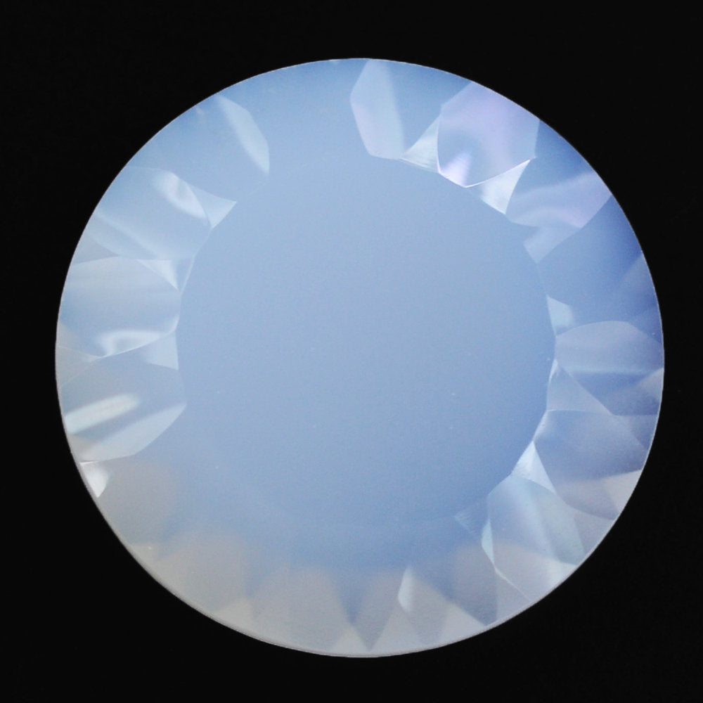 NATURAL CHALCEDONY CONCAVE ROUND FLAT COIN (DES#142) 15MM 5.90 Cts.