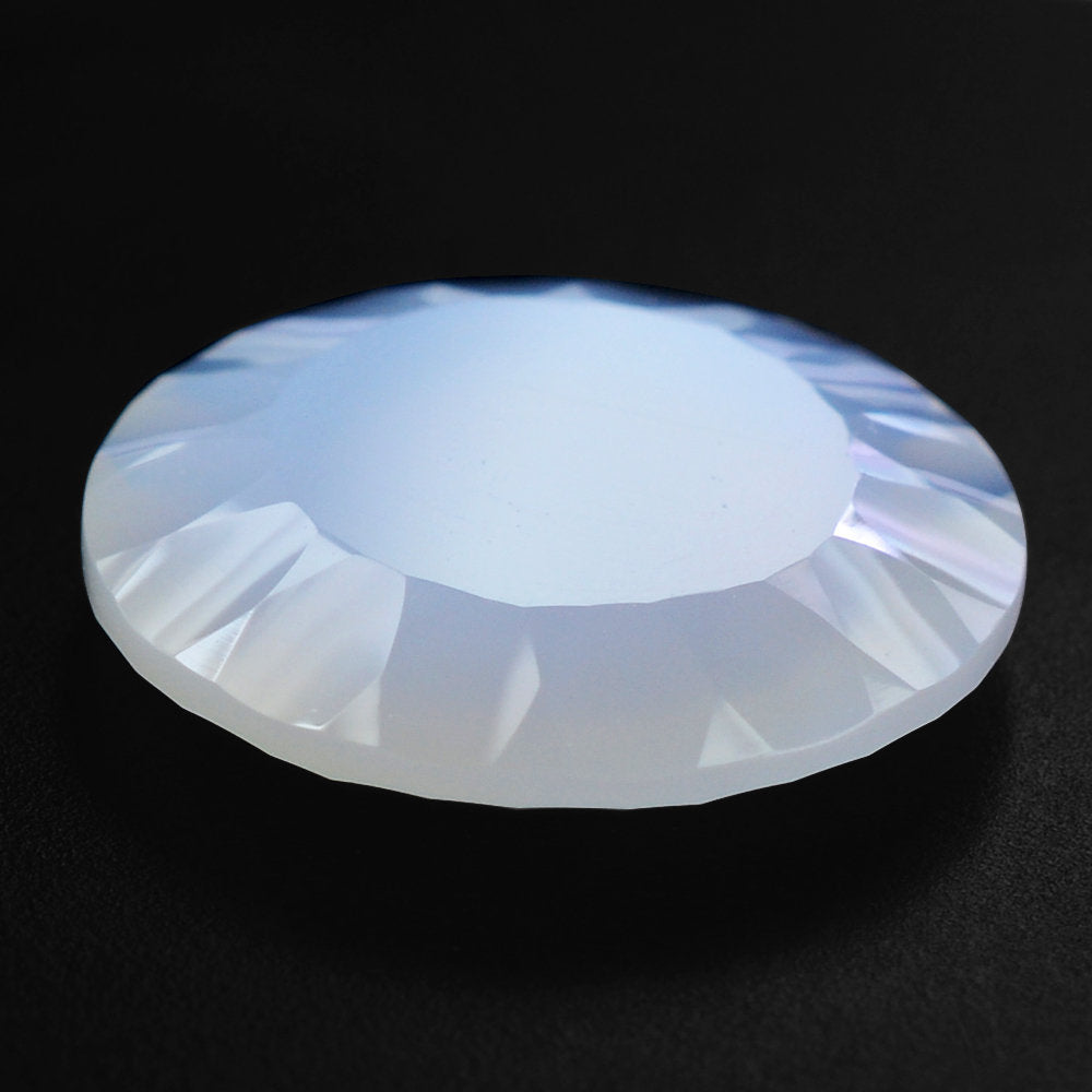 NATURAL CHALCEDONY CONCAVE ROUND FLAT COIN (DES#142) 15MM 5.90 Cts.