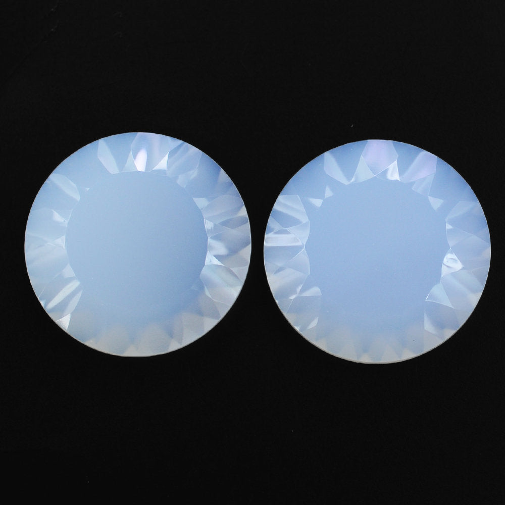 NATURAL CHALCEDONY CONCAVE ROUND FLAT COIN (DES#142) 15MM 5.90 Cts.