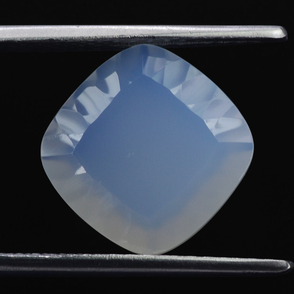 NATURAL CHALCEDONY CONCAVE CUSHION FLAT COIN (DES#144) 12MM 4.38 Cts.