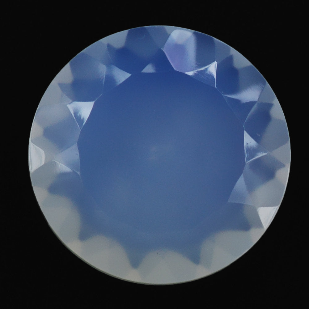 NATURAL CHALCEDONY CONCAVE ROUND FLAT COIN (DES#143) 12MM 4.04 Cts.
