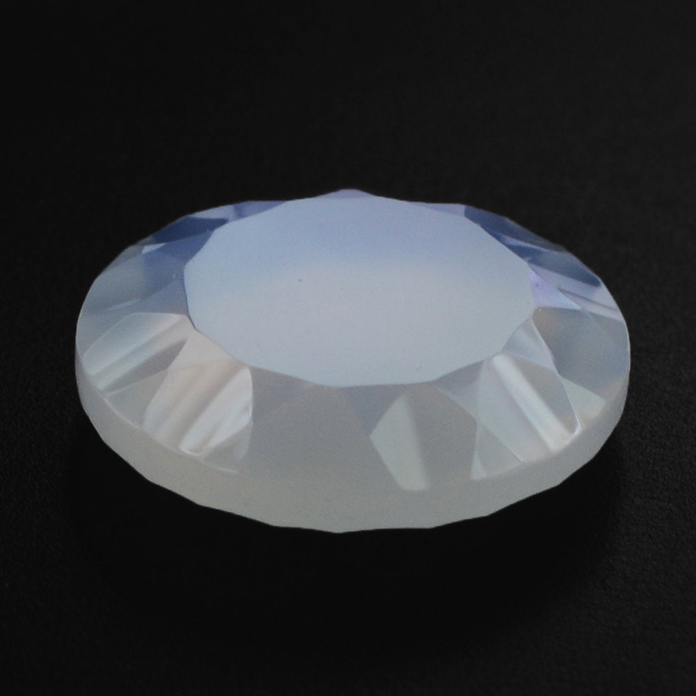 NATURAL CHALCEDONY CONCAVE ROUND FLAT COIN (DES#143) 12MM 4.04 Cts.