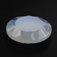 NATURAL CHALCEDONY CONCAVE ROUND FLAT COIN (DES#143) 12MM 4.04 Cts.