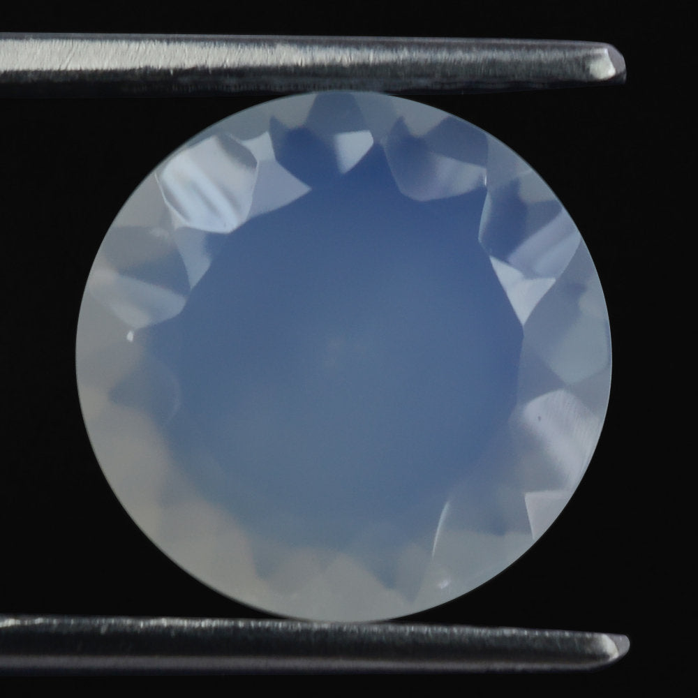 NATURAL CHALCEDONY CONCAVE ROUND FLAT COIN (DES#143) 12MM 4.04 Cts.