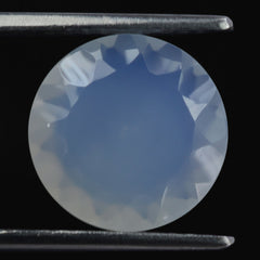 NATURAL CHALCEDONY CONCAVE ROUND FLAT COIN (DES#143) 12MM 4.04 Cts.