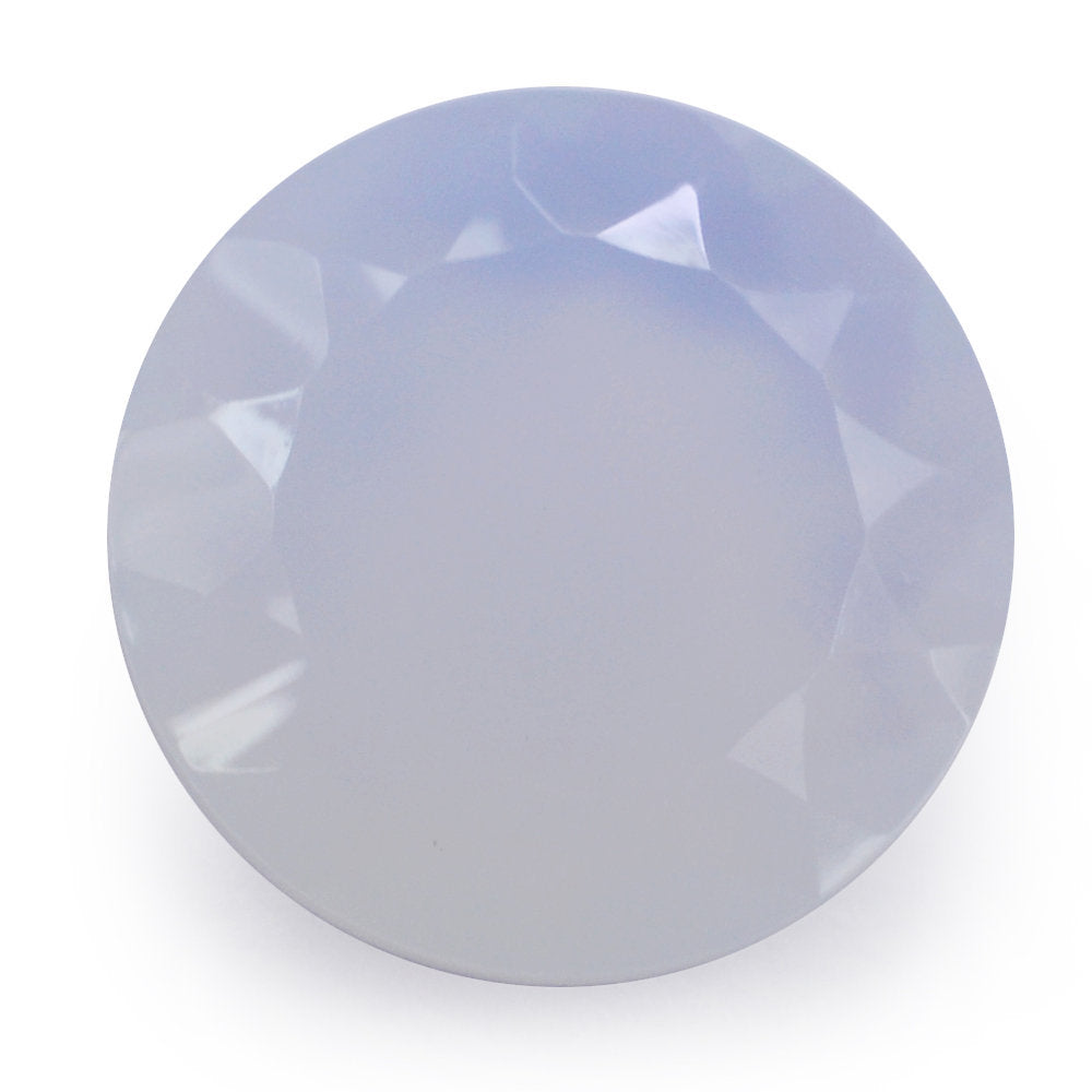 NATURAL CHALCEDONY CONCAVE ROUND FLAT COIN (DES#143) 12MM 4.04 Cts.