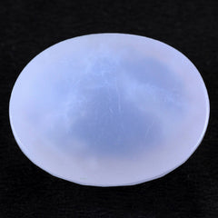 NATURAL CHALCEDONY CHECKER CUT OVAL CAB 24X19MM 28.30 Cts.