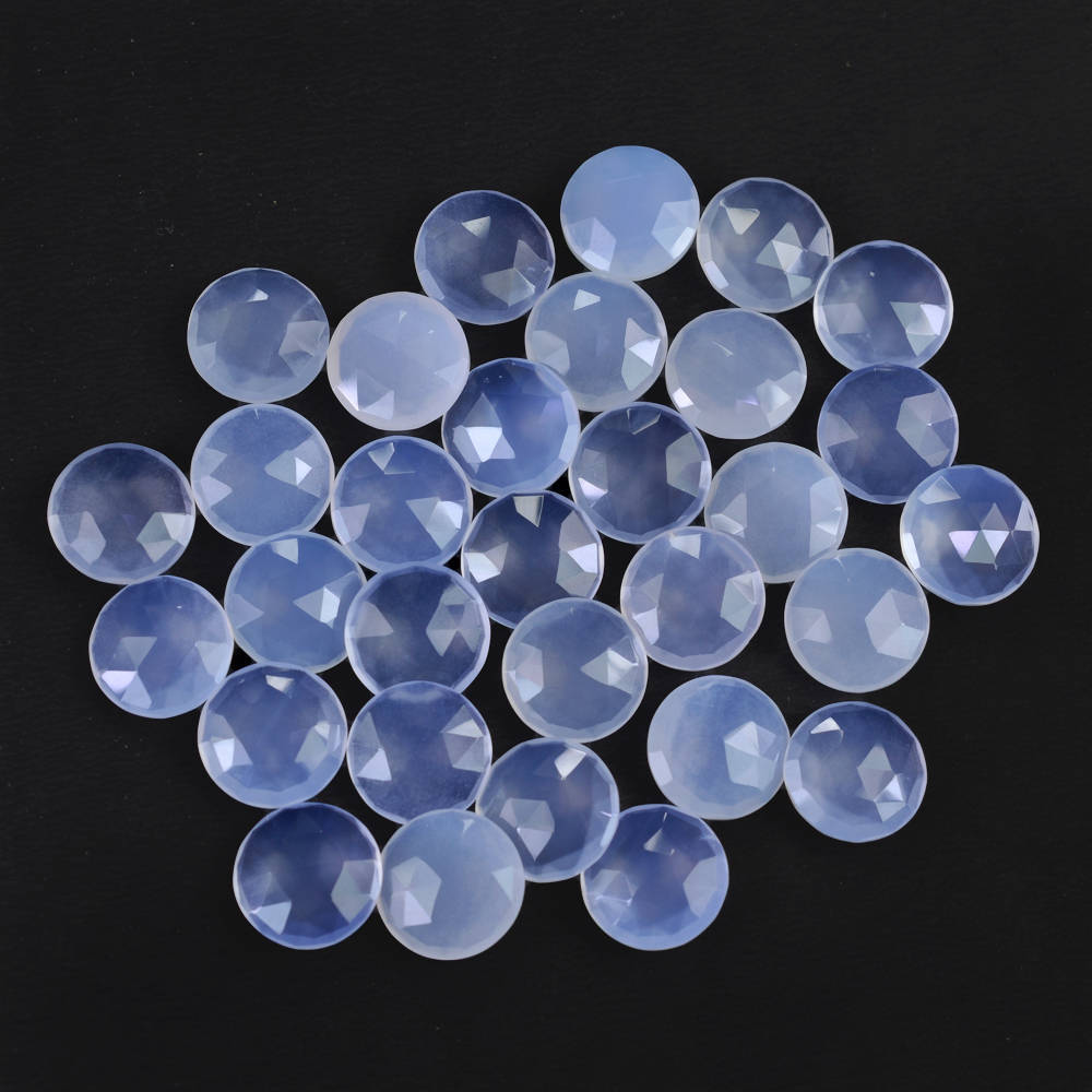 NATURAL CHALCEDONY ROSE CUT BRIOLETTE ROUND 10MM 2.41 Cts.