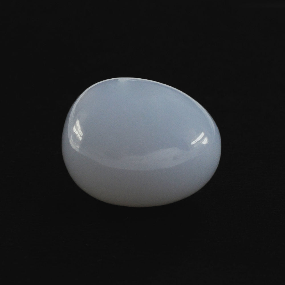 NATURAL BLUE CHALCEDONY PLAIN EGG SHAPE (HALF DRILL) 16X13MM 19.98 Cts.