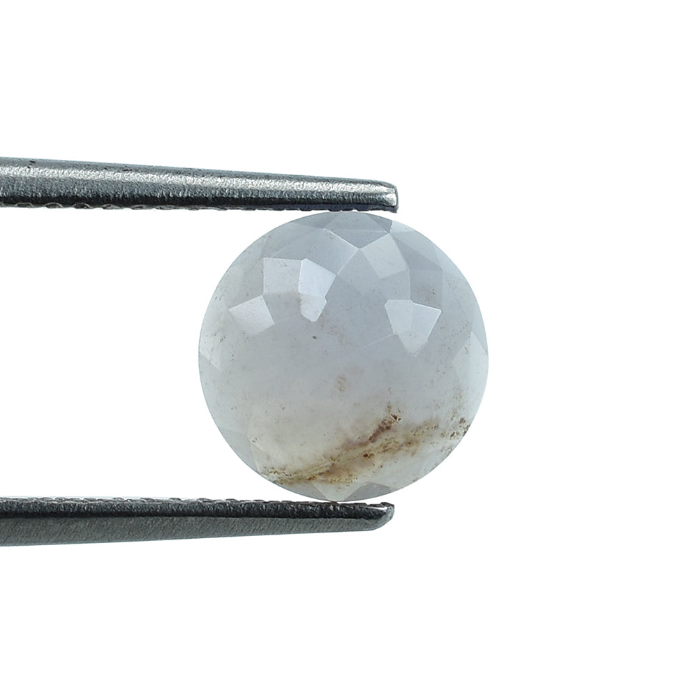 CHALCEDONY PARIABA (BLUE GREEN)(OPAQUE) LOTUS ROUND CAB 8.00X8.00 MM 1.83 CTS