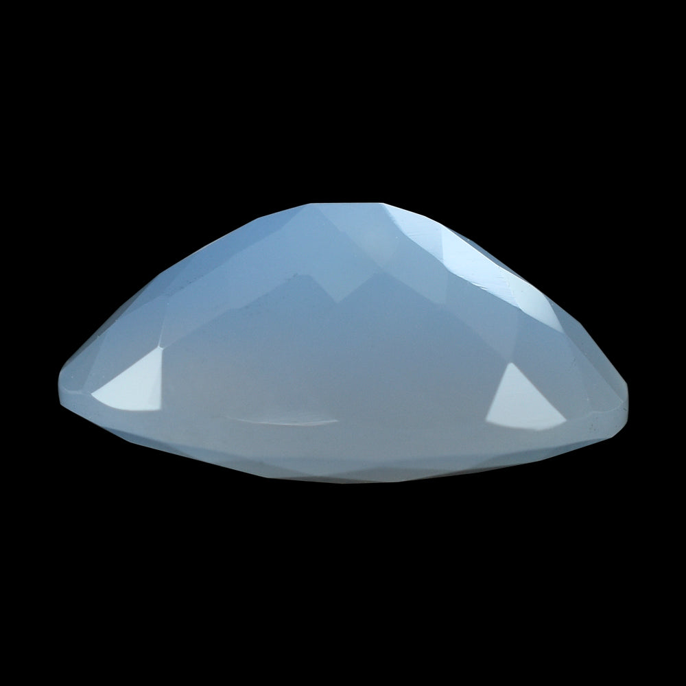 NATURAL CHALCEDONY CHECKER CUT OVAL 20X15MM 15.68 Cts.