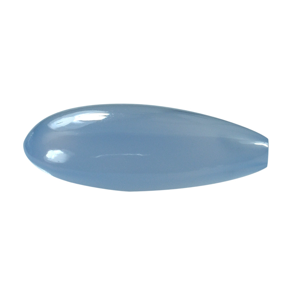 NATURAL CHALCEDONY LENTIL PEAR (HALF DRILL) 23X15MM 16.16 Cts.