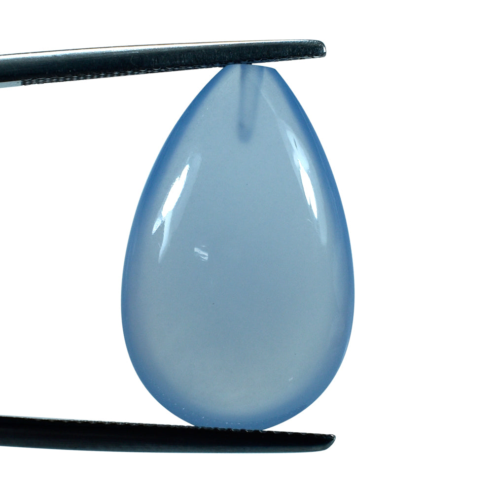 NATURAL CHALCEDONY LENTIL PEAR (HALF DRILL) 23X15MM 16.16 Cts.