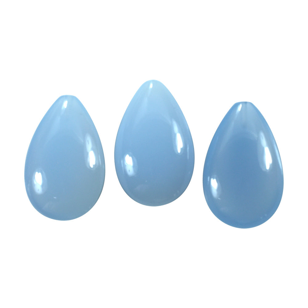 NATURAL CHALCEDONY LENTIL PEAR (HALF DRILL) 23X15MM 16.16 Cts.