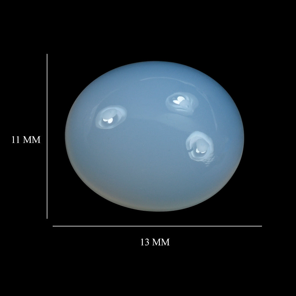 NATURAL CHALCEDONY OVAL CAB 13X11MM 6.46 Cts.
