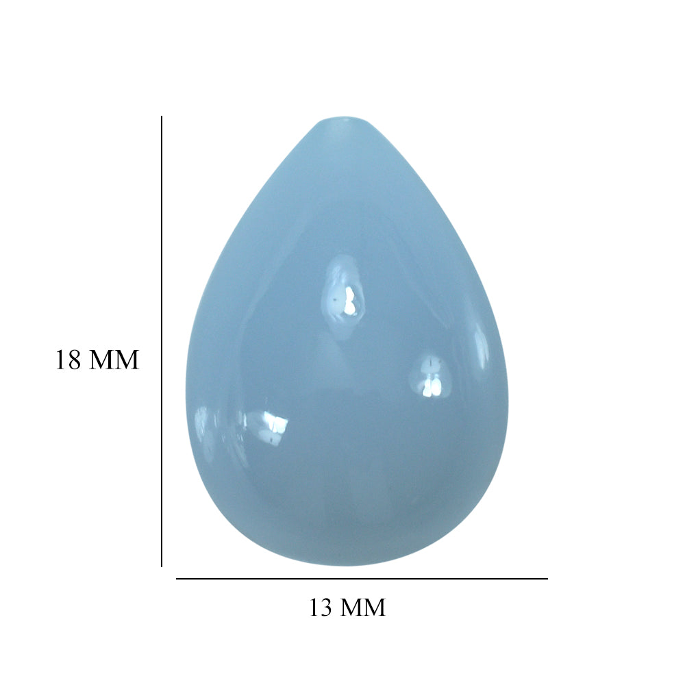 NATURAL CHALCEDONY PLAIN DROPS (HALF DRILL) 18X13MM 19.80 Cts.