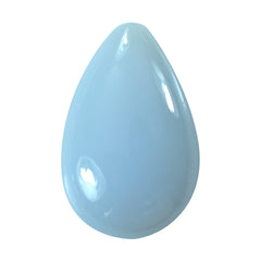 NATURAL CHALCEDONY LENTIL PEAR (HALF DRILL) 23X15MM 16.30 Cts.