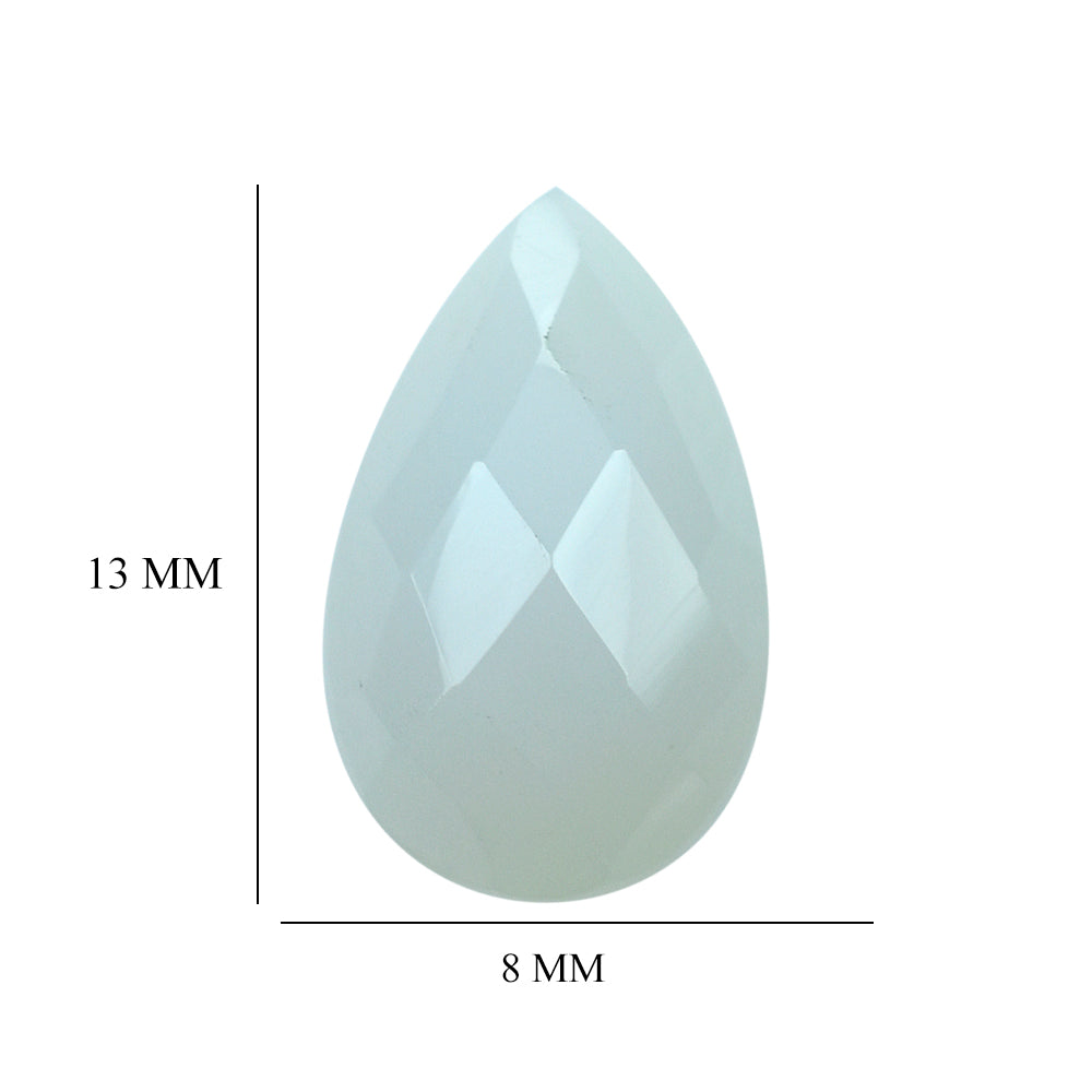 NATURAL CHALCEDONY CHECKER PEAR CAB 13X8MM 2.45 Cts.