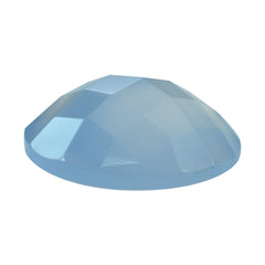 NATURAL CHALCEDONY CHECKER ROUND CAB 13MM 5.18 Cts.