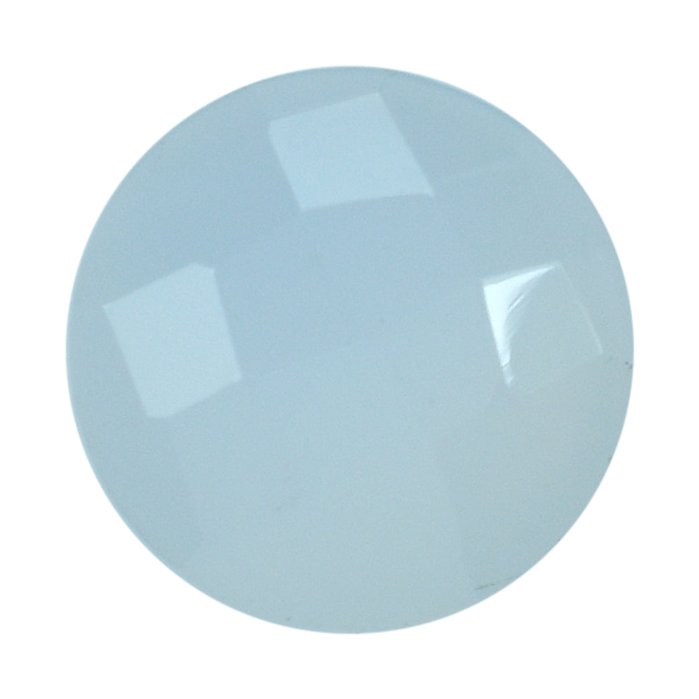 NATURAL CHALCEDONY CHECKER ROUND CAB 10.50MM 2.80 Cts.