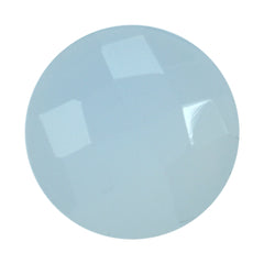 NATURAL CHALCEDONY CHECKER ROUND CAB 10.50MM 2.80 Cts.