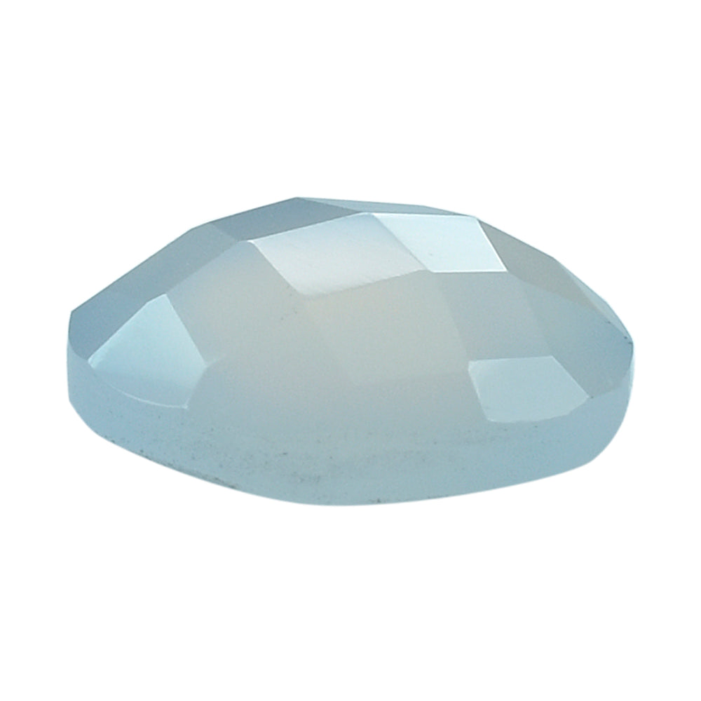 NATURAL CHALCEDONY CHECKER ROUND CAB 10.50MM 2.80 Cts.