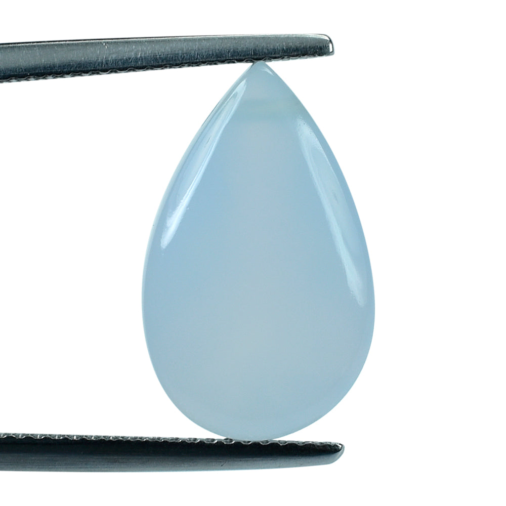 NATURAL CHALCEDONY BUFFTOP PEAR (FULL DRILL) 18X11MM 8.33 Cts.