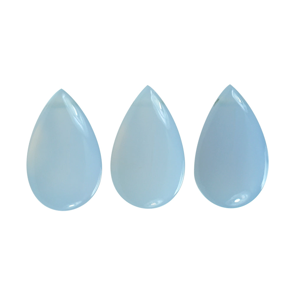 NATURAL CHALCEDONY BUFFTOP PEAR (FULL DRILL) 18X11MM 8.33 Cts.