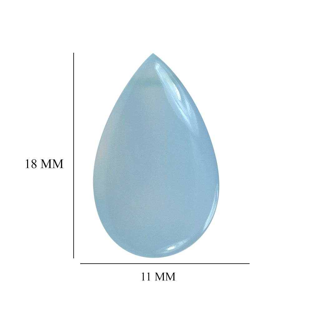 NATURAL CHALCEDONY BUFFTOP PEAR (FULL DRILL) 18X11MM 8.33 Cts.