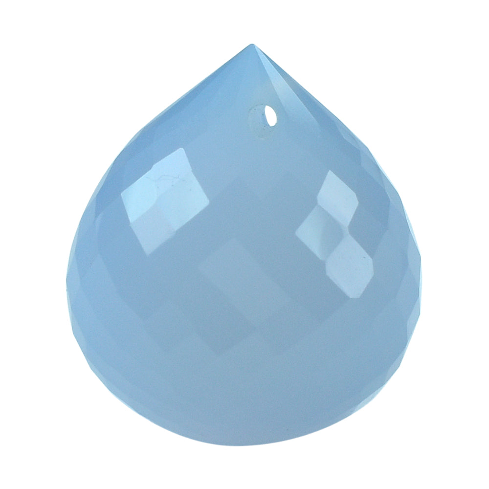 NATURAL CHALCEDONY FACETED DROPS (FULL DRILL) 18X16MM 27.90 Cts.
