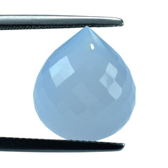 NATURAL CHALCEDONY FACETED DROPS (FULL DRILL) 18X16MM 27.90 Cts.