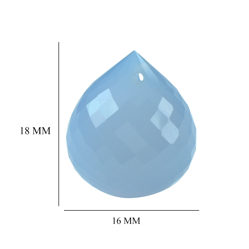 NATURAL CHALCEDONY FACETED DROPS (FULL DRILL) 18X16MM 27.90 Cts.