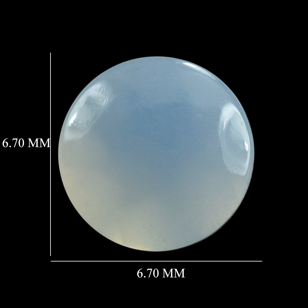 NATURAL CHALCEDONY BUFFTOP ROUND 6.70MM 0.88 Cts.