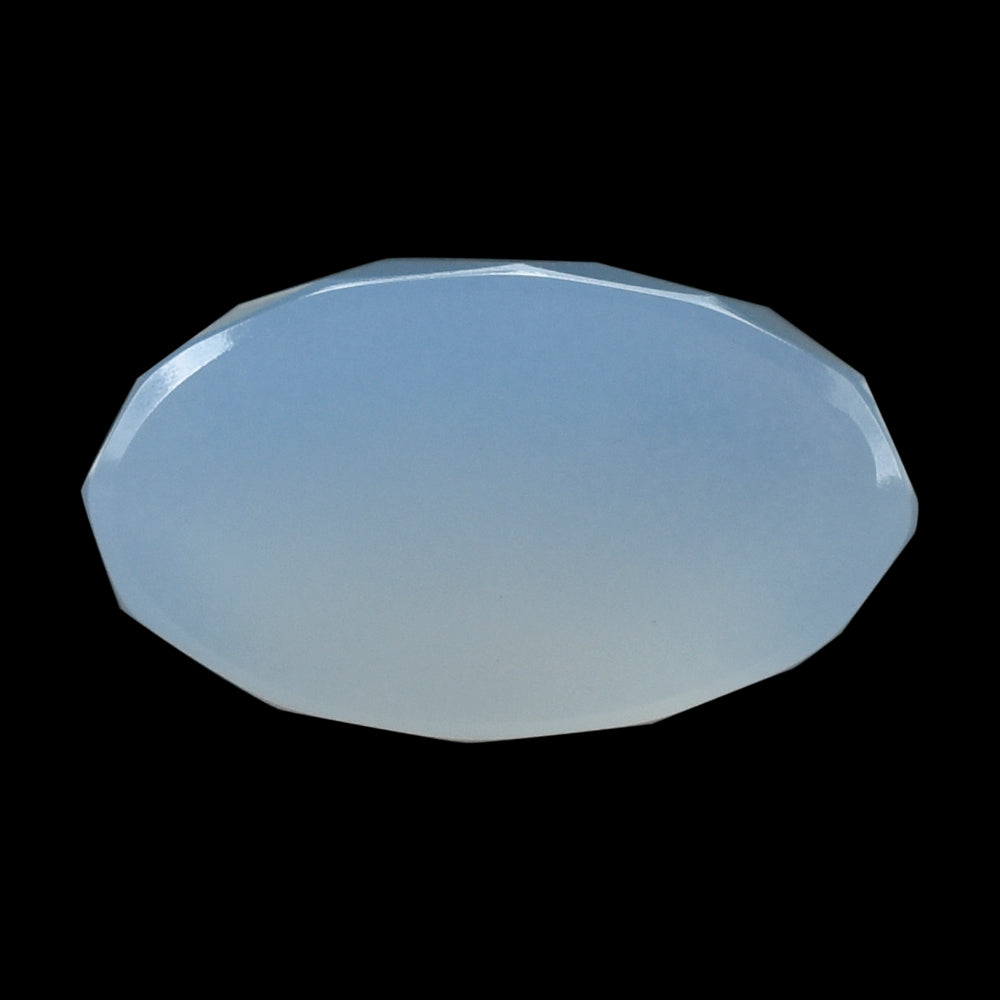NATURAL CHALCEDONY CHECKER HIGH DOME OVAL CAB 14X8 MM 7.08 Cts.